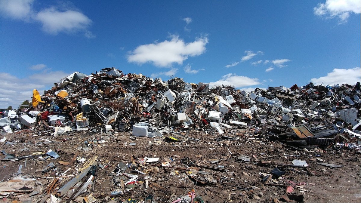 Mountain of unrecycled garbage. 