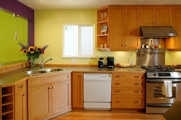 paint kitchen color ideas colorful kitchen equipment wooden furniture