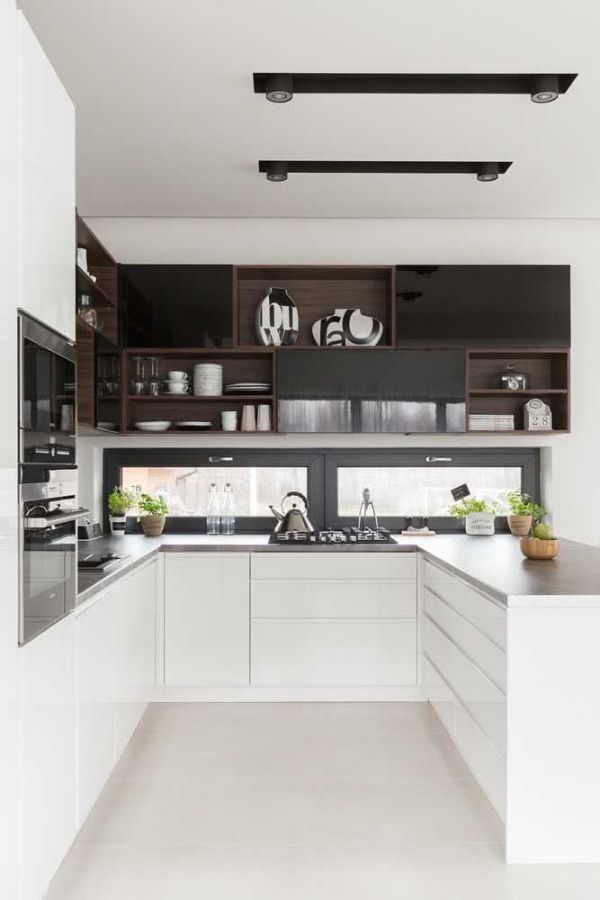 Practical storage space U-shaped kitchen