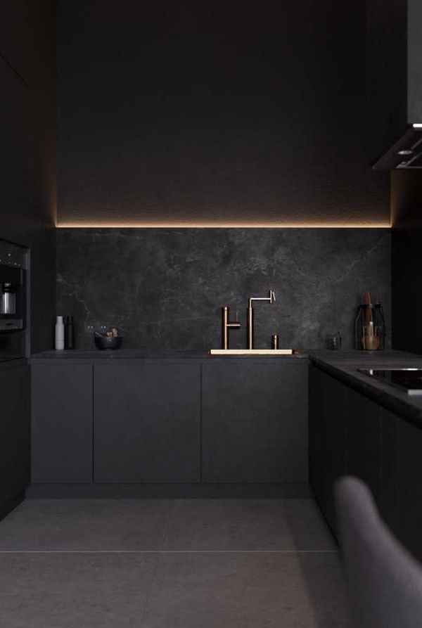 U shaped kitchen - black kitchen ideas