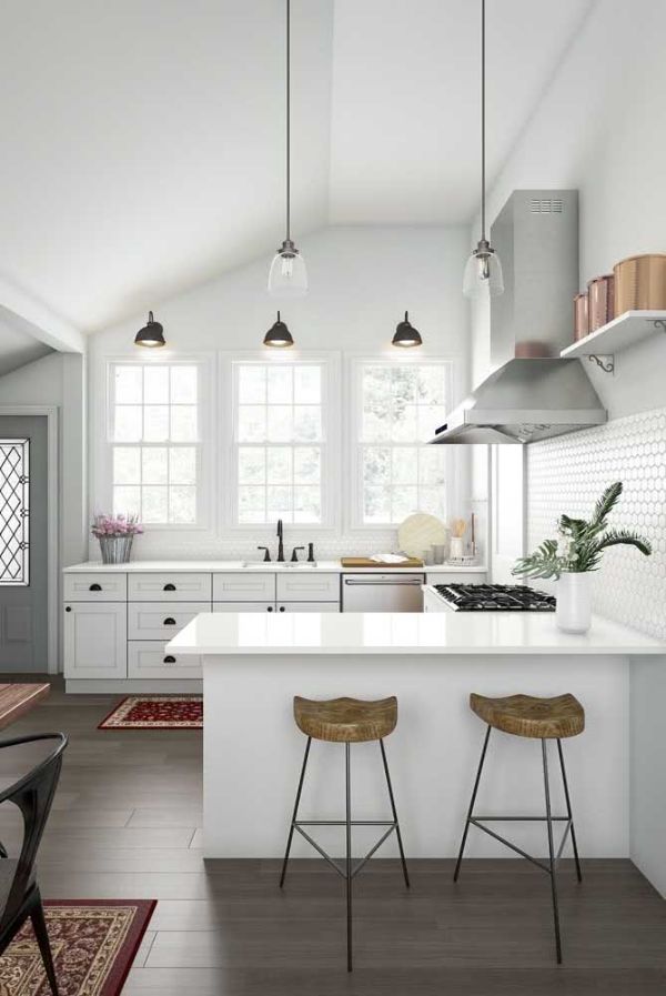 White kitchen ideas U shape kitchen