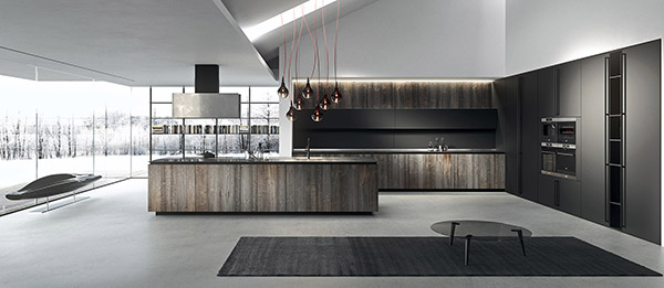 Arrital kitchen in dark colors