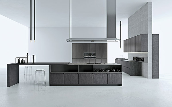 Arrital kitchen with hanging bar