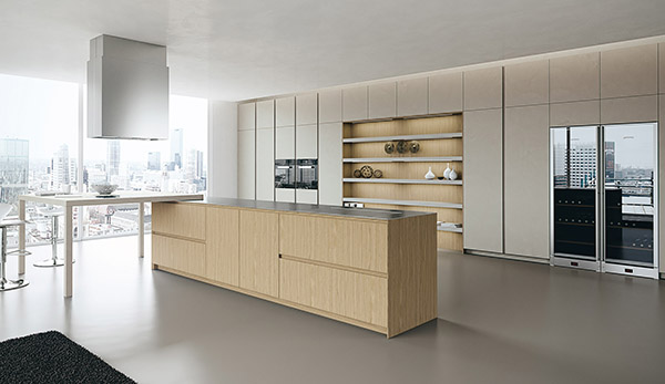 Arrital kitchen with open shelves