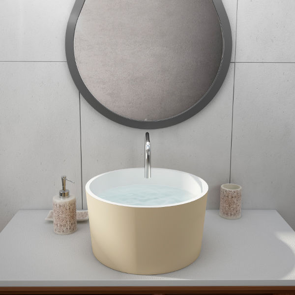 Cream colored modern design sink NoxPlus