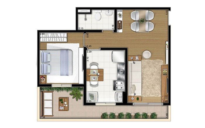 humanized apartment plan