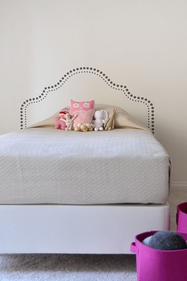 Decorative vinyl as headboard