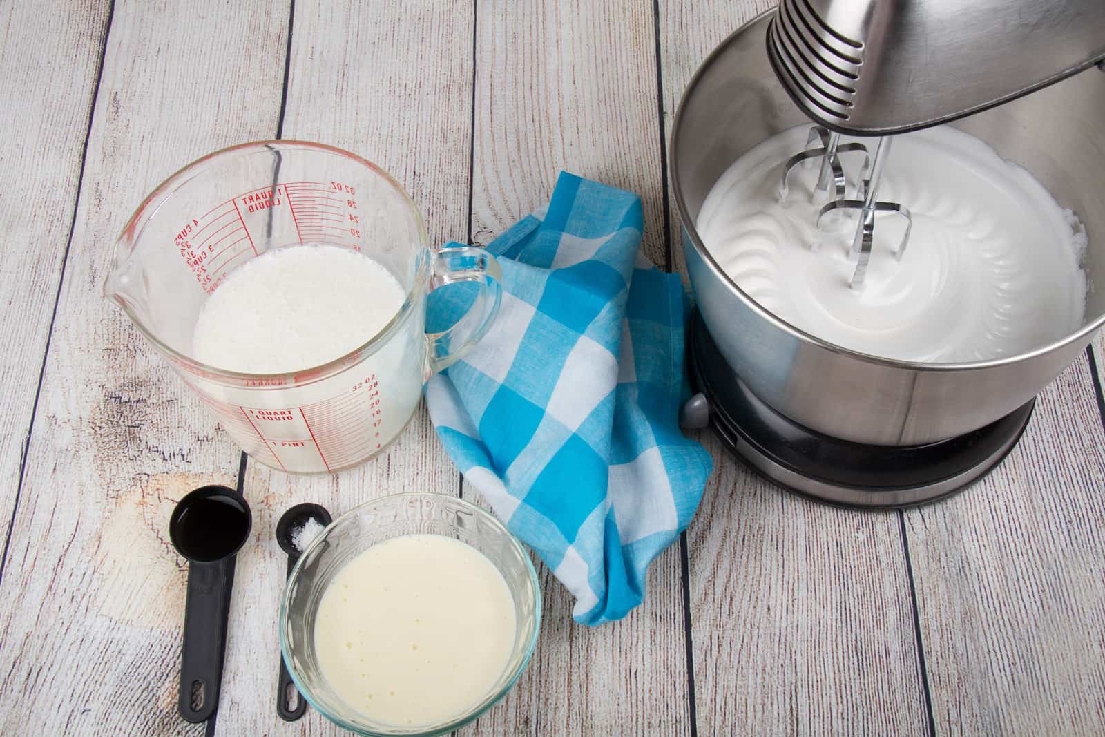 Step 1 - Whisk the egg whites until stiff