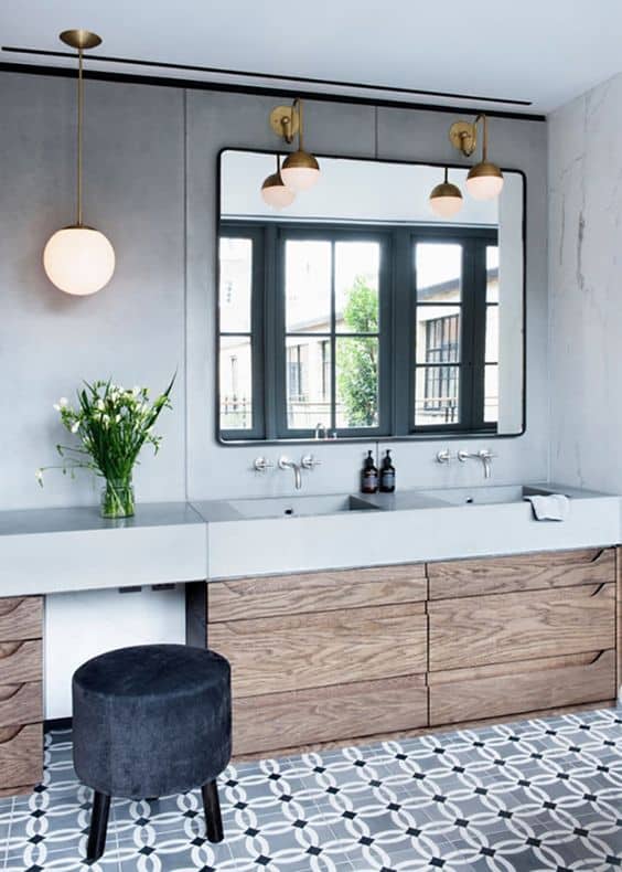 Match the lighting style to the bathroom