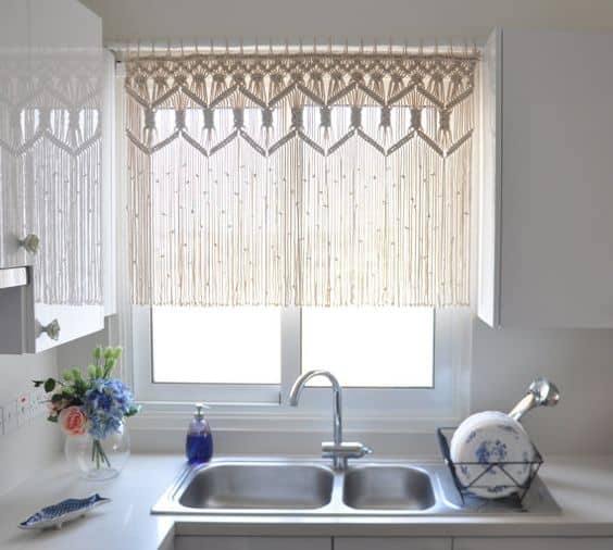 Use macrame curtains to decorate