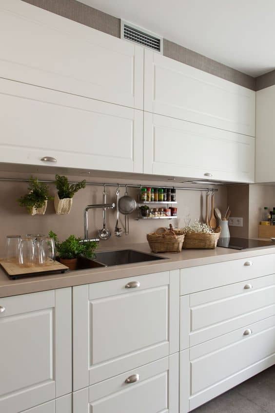 If you don't have much space in your kitchen, take advantage of the wall