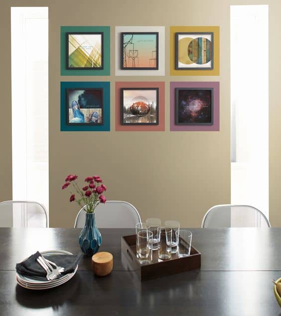 Paint colorful squares around your frames