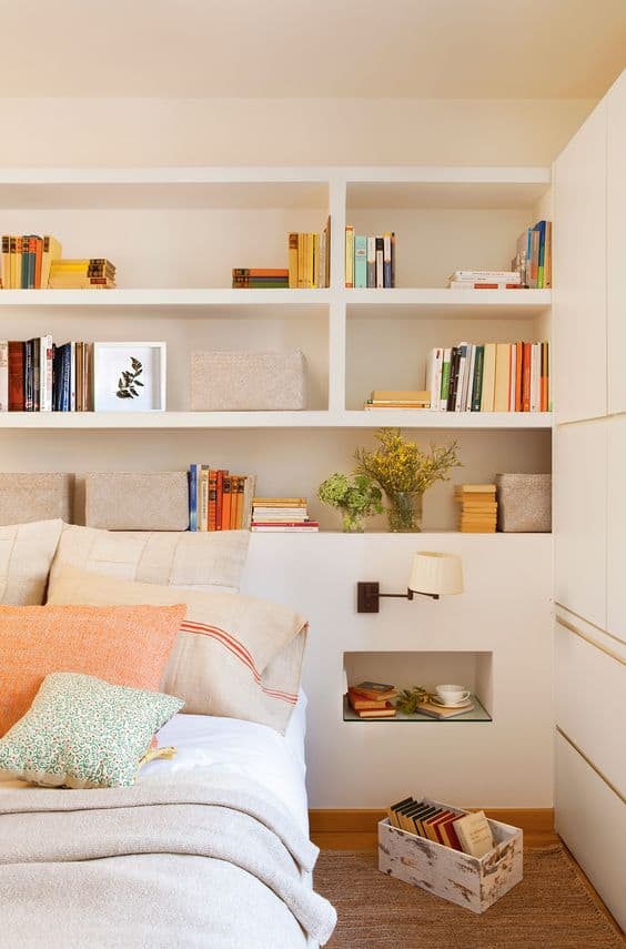 Place shelves or racks to display your favorite objects