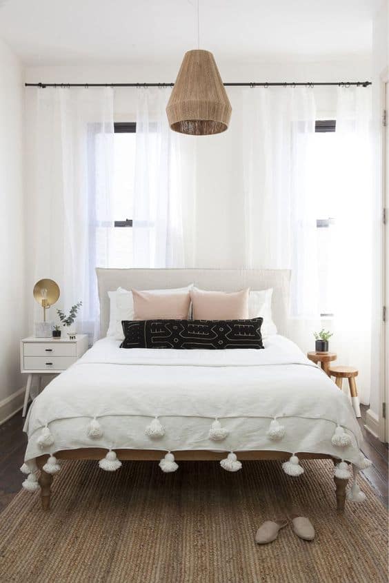 Use different nightstands to break the symmetry