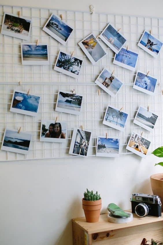 Install a shelf to keep your photos organized