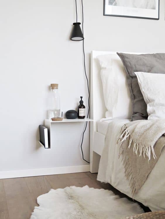 Use small shelves as nightstands