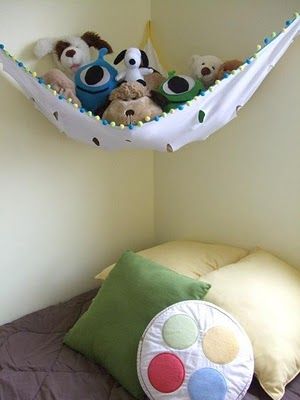 Hang a net for stuffed animals