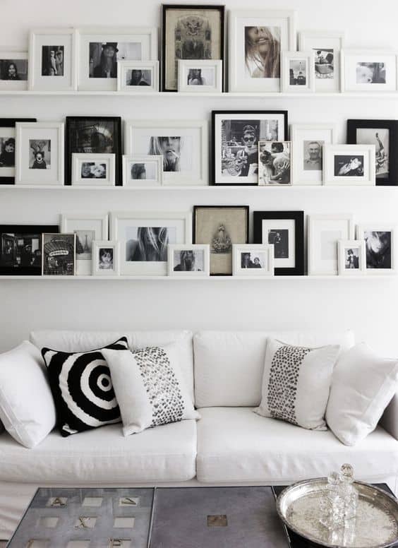 Place shelves to organize your pictures