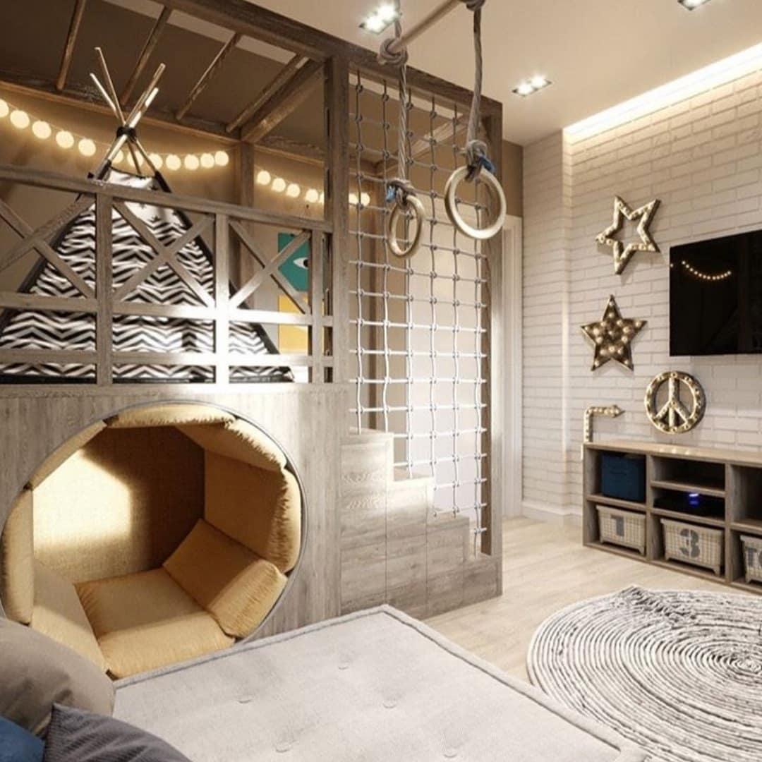 3 Things to Consider When Designing a Kids Room. A fun play area for a teenager in grey/brown tones