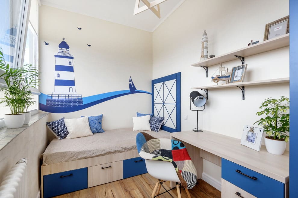 3 Things to Consider When Designing a Kids Room. White and Blue Marine Theme for a Small But Very Compact and Functional Room