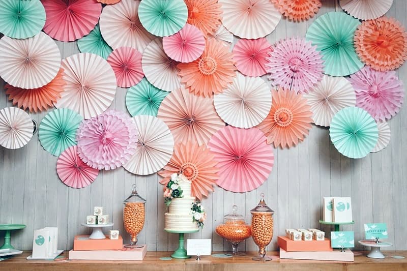 Room wall decoration with paper products