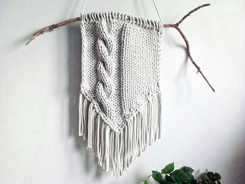 Knitted items as an element of room decor