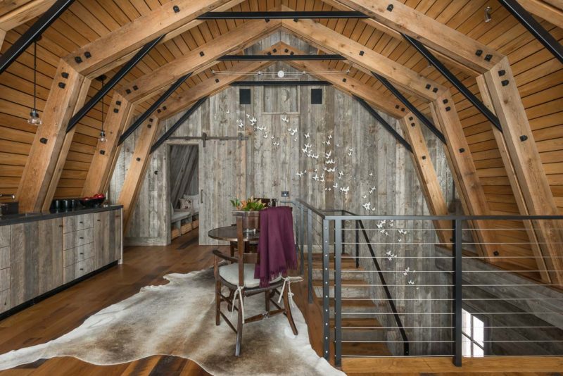 Wooden barn loft