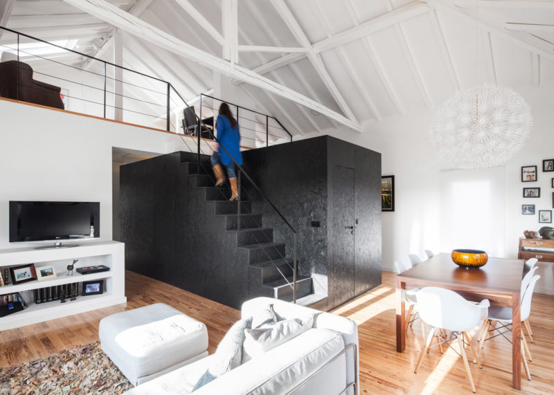 White loft in a barn