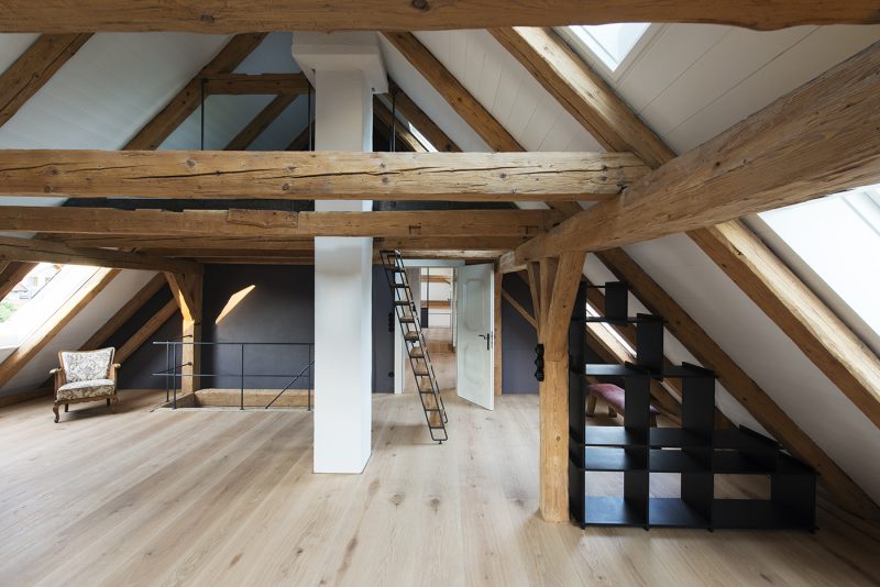 Wooden beam in an old farmhouse