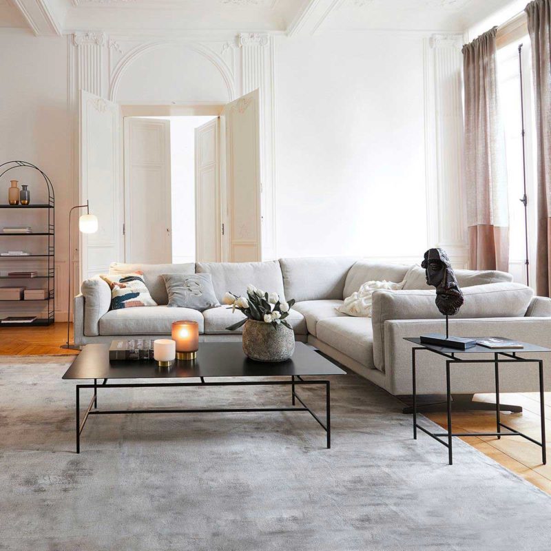 Living room with steel table