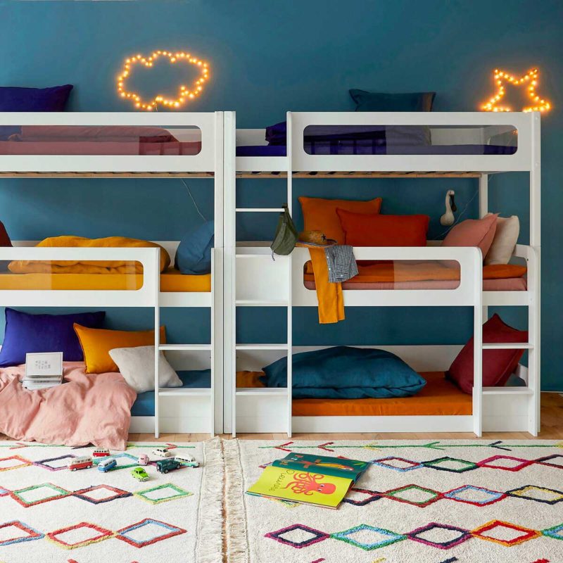 Contemporary design triple bunk bed