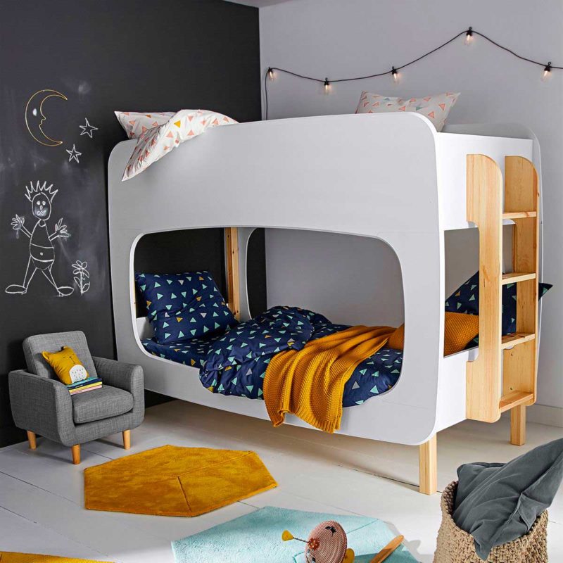 White bunk bed