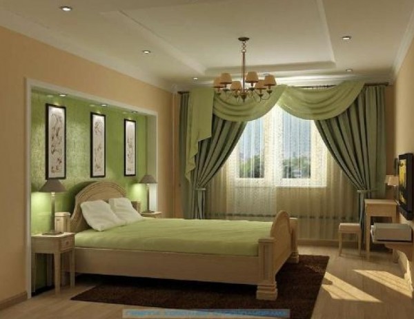 curtain types bedroom 600x463 Bedroom curtain models