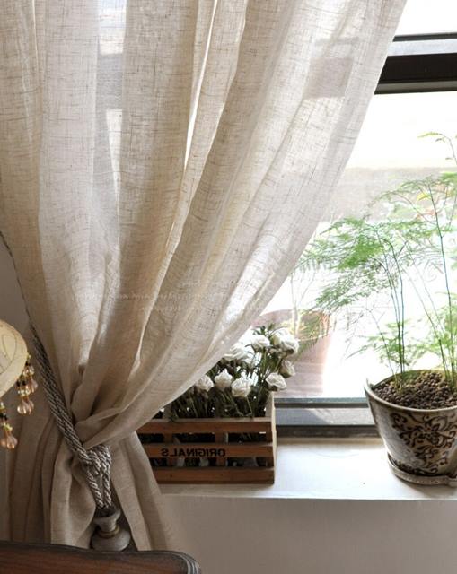 Natural fabric curtains