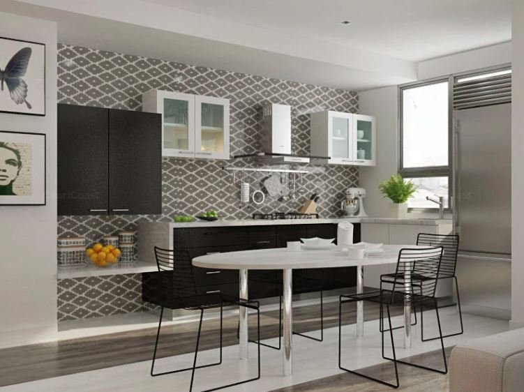 textured two-tone kitchen