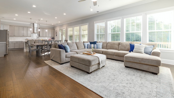 large-living room-connected to the kitchen