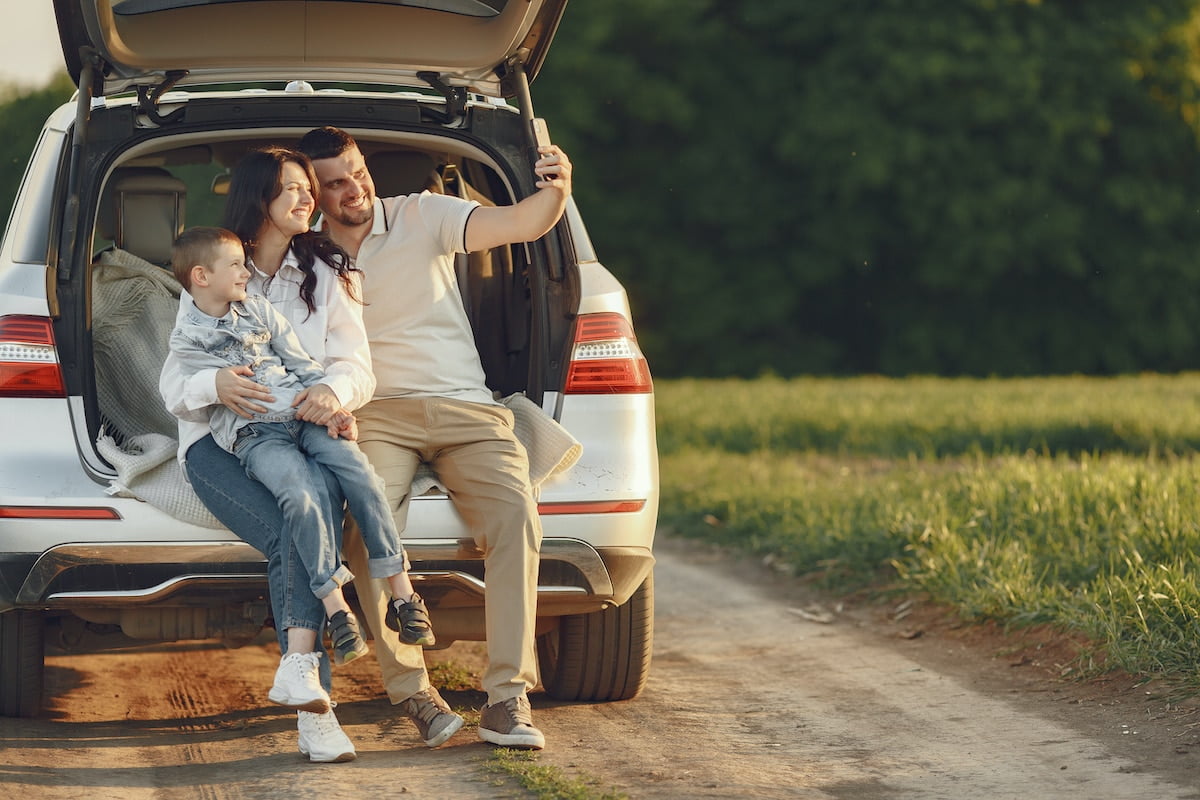 The family travels by car.