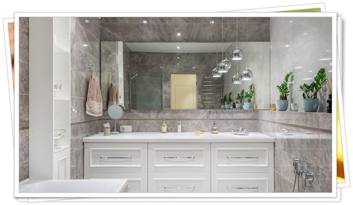 large bathroom mirror