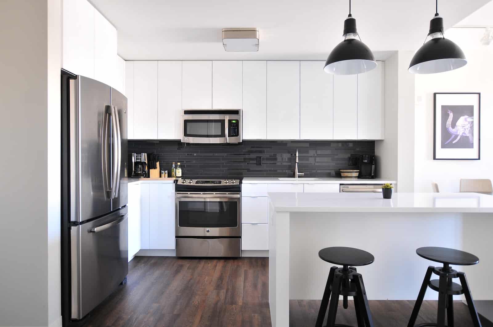 Kitchen open to living room