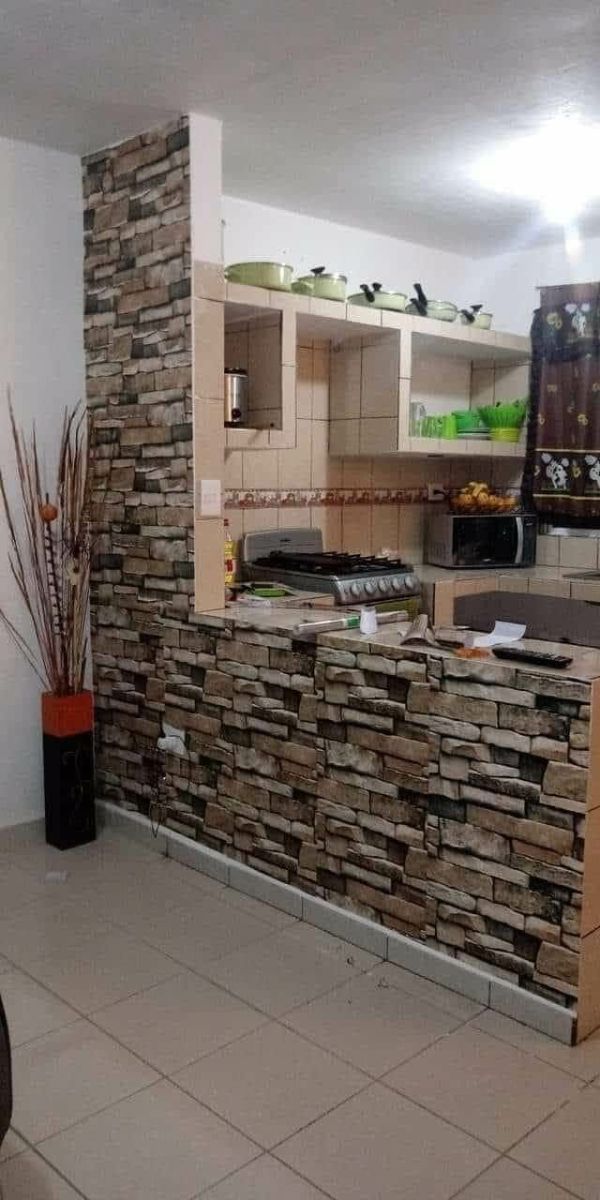 open kitchen tiled walls designs