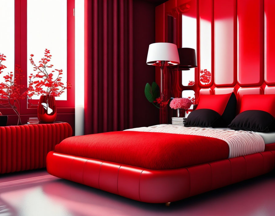 Red Color Bedroom Designs