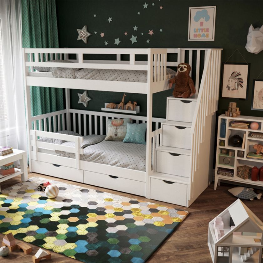 Bunk bed in nursery from IKEA