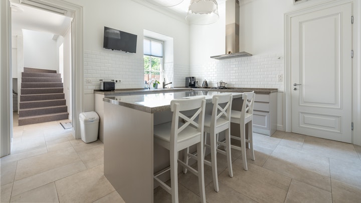 white kitchen-island