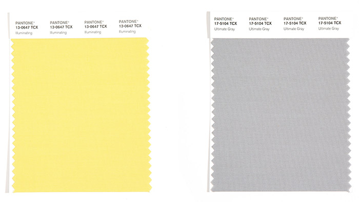 Colors of the Year 2025 Pantone Ultimate Gray and Illuminate Yellow