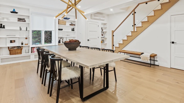 large dining table with chairs