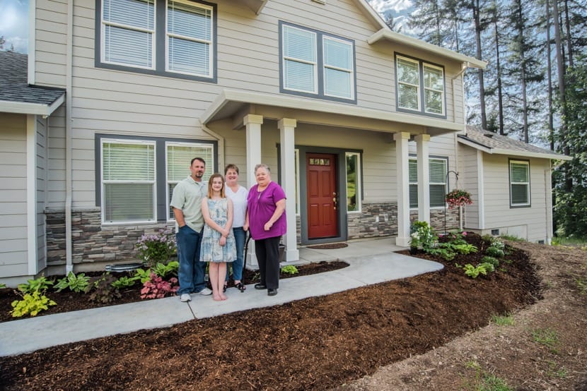 multigenerational family in a house