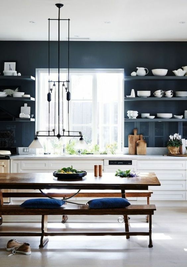 white kitchen what wall color dark walls light wall shelves